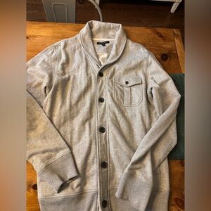 Banana Republic Light Gray Herringbone Cardigan
